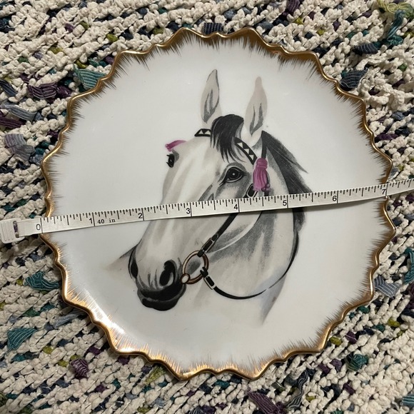 Wales Horse‎ Plate Decorative Wall Hanging Gold Trim Made in Japan 7.5" - Picture 1 of 14